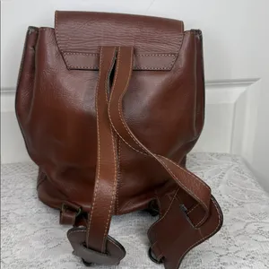 Leon Yamamoto brown leather backpack thumbnail 5