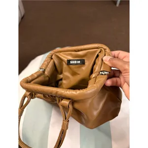 Women's Tan Gathered Top-Handle Bag thumbnail 3