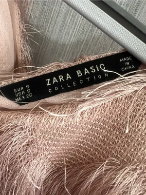 Zara Textured Fringe Women's dress - Blush thumbnail 3