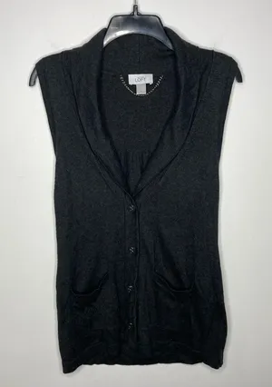 Ann Taylor Loft‎ sweater vest charcoal size small thumbnail 1