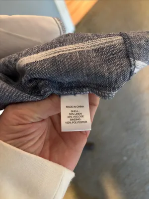 DREW Blue and White Striped Linen Single Breasted Jacket thumbnail 8