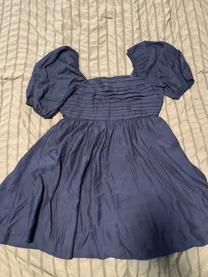 Pleated Dress Blue Size L thumbnail 1