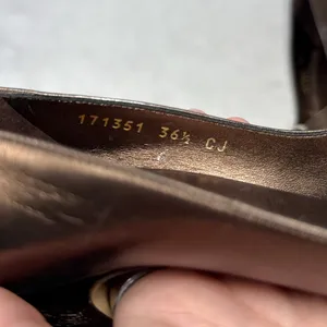 GUCCI Vintage Y2K Hollywood Horsebit Metallic Leather Platform Pump Heels Bronze thumbnail 14
