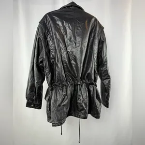 Vintage‎ London Fog Leather Cinched Waist Coat in Black Size Extra Large thumbnail 7