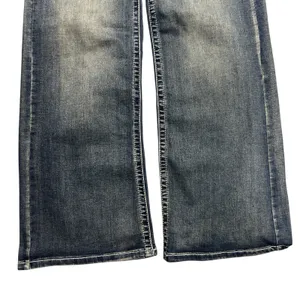 Telepatia Y2K Low Rise Wide Leg Jeans Rhinestone Embroidered McBling Sz 11 Diva thumbnail 4