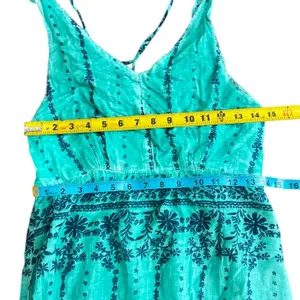 RAGA Maxi Tiered Floral Dress Somewhere in Paradise Turquoise Boho Festival A1 thumbnail 13