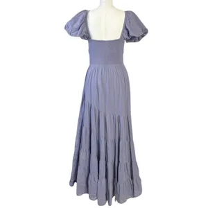 Free People Dainty Ethereal Sundrenched Short Sleeve Maxi Size Medium Plum Dust thumbnail 11