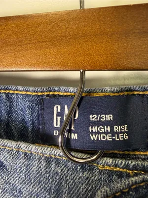 NWT GAP High Rise Wide Leg Jean Relaxed Comfort 100%‎ Cotton 12/31R thumbnail 6