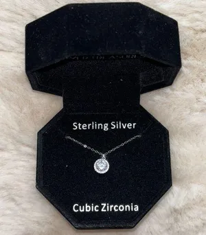Brand New Sterling Silver Cubic Zirconia Necklace thumbnail 1