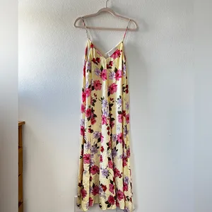 Zara Yellow Floral‎ Summer Maxi Sundress Dress Small thumbnail 3