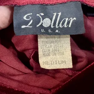 Vintage 90s Dollar USA Burgundy Velvet Cold Shoulder Maxi Dress M thumbnail 8