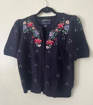 Herman Geist Vintage Hand Embroidered Sweater thumbnail 2