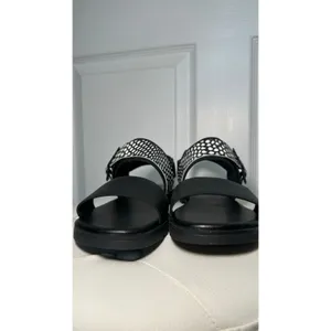 Sorel Ella III Slingback Sandals 8.5 Black Snake‎ Print Leather Buckle NIB thumbnail 3