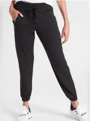Athleta Recover‎ Bounce Back Jogger Sweatpants In Black Sz small thumbnail 1