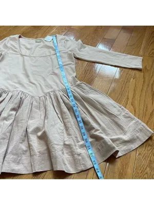 Free People Onda Dropped waist Long Sleeve Stretch Cotton Dress Square neck Sz L thumbnail 14