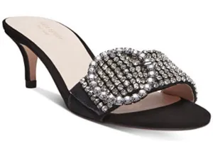Kate Spade‎ New York Seville dress sandals in black Suede Size 9 Rhinestones thumbnail 1