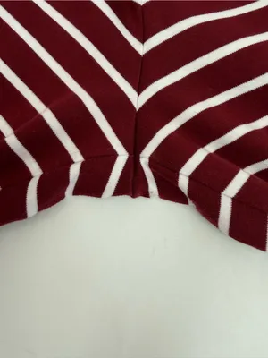 Lake Pajamas Pima Cotton Wide Leg Pajama Lounge Pants Stripe Bordeaux Maroon thumbnail 7