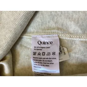 Quince NWOT Organic Cotton Ribbed Long Sleeve Crew Neck Top Oatmeal Beige Small thumbnail 6