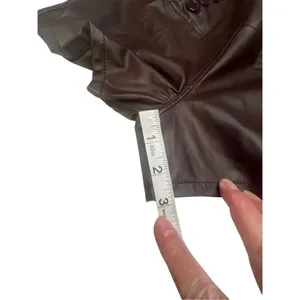 Women's Casual Faux Leather Shorts Brown Sz L NWT thumbnail 7