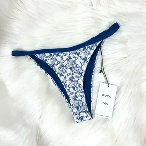 NWT RVCA Blue Daisy Floral Skimpy Coverage High Cut Leg Bikini Bottoms Size M/10 thumbnail 3