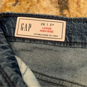 Gap High Rise Barrel Jeans Womens 2 26R Blue Baggy Denim Cotton 90s thumbnail 6