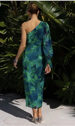 Runaway The Label Calista Green Midi Dress Size 12 NWT thumbnail 3