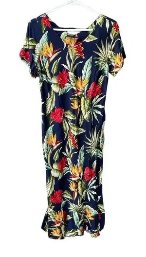 Tropical Island Aloha Wear size Med. made in Hawaii maxi. Beach , cruise , vacat thumbnail 1