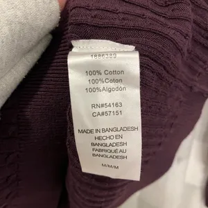 Tommy Hilfiger Women's Deep Maroon Cable Knit Sweater thumbnail 3