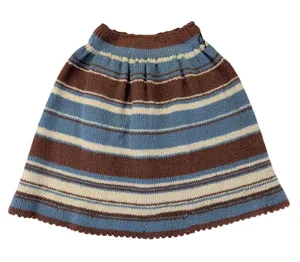 American Vintage True Vintage Handmade Striped Knit A‎ Line Mini Skirt Brown Blue Women's Medium thumbnail 1
