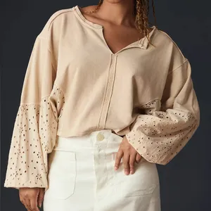 Anthropologie Pilcro Batwing Eyelet Sweatshirt thumbnail 1