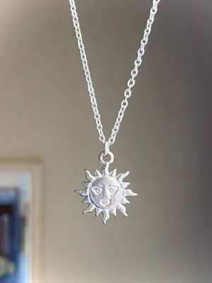 Handmade stainless steel sun boho retro vintage funky style necklace☀️ thumbnail 1