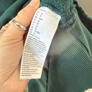 American Eagle Teal Green Oversized Graphic‎ Sweatshirt Peace Hearts XS Comfort thumbnail 7