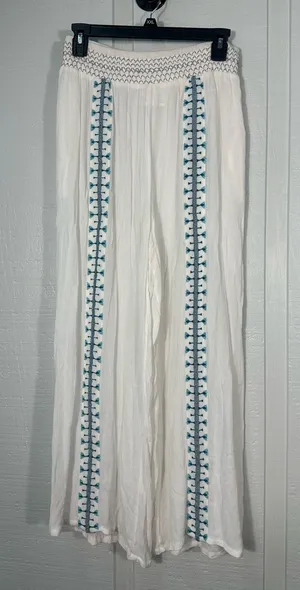Goa White Wide Leg White Pants Size Medium EUC thumbnail 1