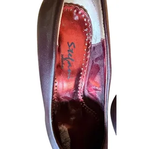 Stefani Collection Burgundy Leather Suede Kitten Heel Pumps Women's 7.5M thumbnail 8