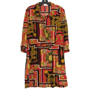 Bebop Y2K Baroque Mini Dress Red Abstract Bold Maximalist Old Money Statement Large thumbnail 8