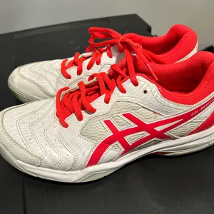 Asics White and Red Athletic Shoes thumbnail 7