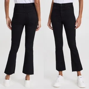 MOTHER • The Hustler Ankle Fray jeans washed black Not Guilty bootcut flare crop thumbnail 16