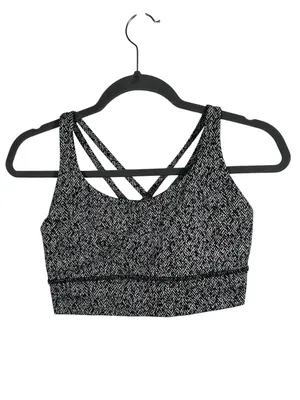 Lululemon Energy Bra Long Line Medium‎ Support B-D Cup Herringbone Black Size 8 thumbnail 3