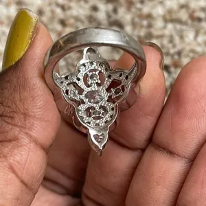 Vintage Silver Crystal Fashion Clover Ring Size 7 thumbnail 4