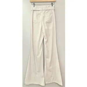 NEW Bohme High Waisted Belted Wide-Leg Cream Corduroy Trousers thumbnail 3