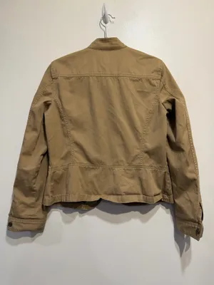 Chaps Denim Women’s Tan Utility Jacket 100% Cotton  Size Medium thumbnail 5