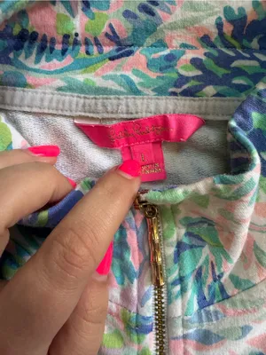 Lilly Pulitzer multicolored print half zip pullover size large thumbnail 3