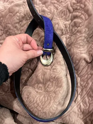 Vintage Purple Suede Belt with Gold-Tone Buckle thumbnail 2