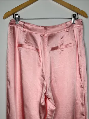 Good American Bubble Pink Satin Trousers Dress Pants Size 6/28 thumbnail 5