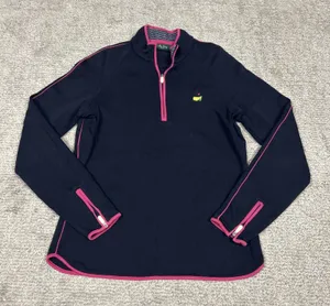 Masters Bobby Jones Top Womens Small 1/4 Zip Golf Pullover Navy Peruvian Cotton thumbnail 1
