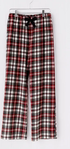 Victoria’s Secret Small Pajama Pants Plaid Red Black White Ribbon Tie thumbnail 1
