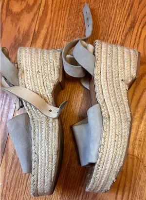 Blue/Grey wedge sandles Blue Size 7.5 thumbnail 2