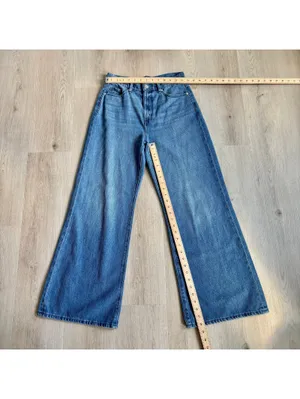 Loft EUC Women's Medium Wash The Palazzo Jeans Size 26/2 thumbnail 2