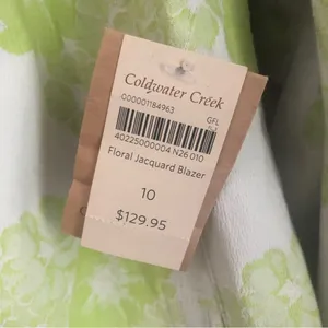 NWT Coldwater Creek Lime Floral Jacquard Blazer Jacket U21 thumbnail 5