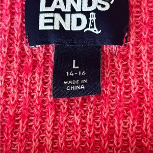 Lands’ End linen blend sweater dark pink, size Large thumbnail 2